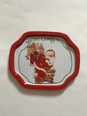 Vintage  1992 Giftco Christmas Metal Trays